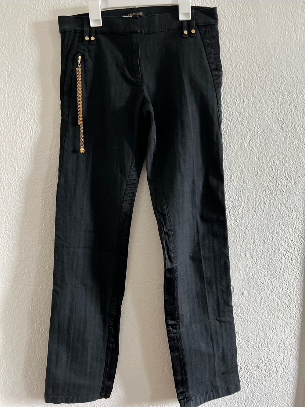 Roberto Cavalli Black Flare Wide Leg Jeans